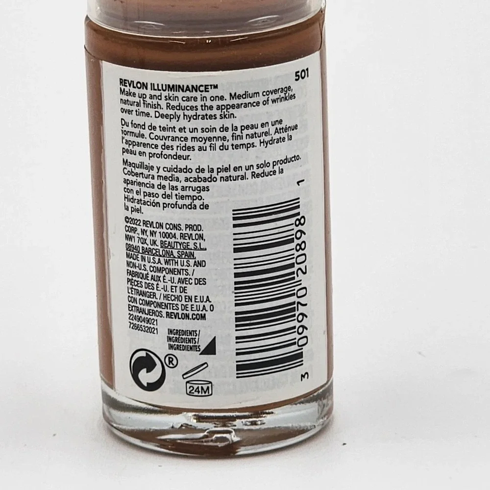 Revlon Illuminance Skin Caring Liquid Foundation Toasted‎ Caramel 1 Fl Oz New